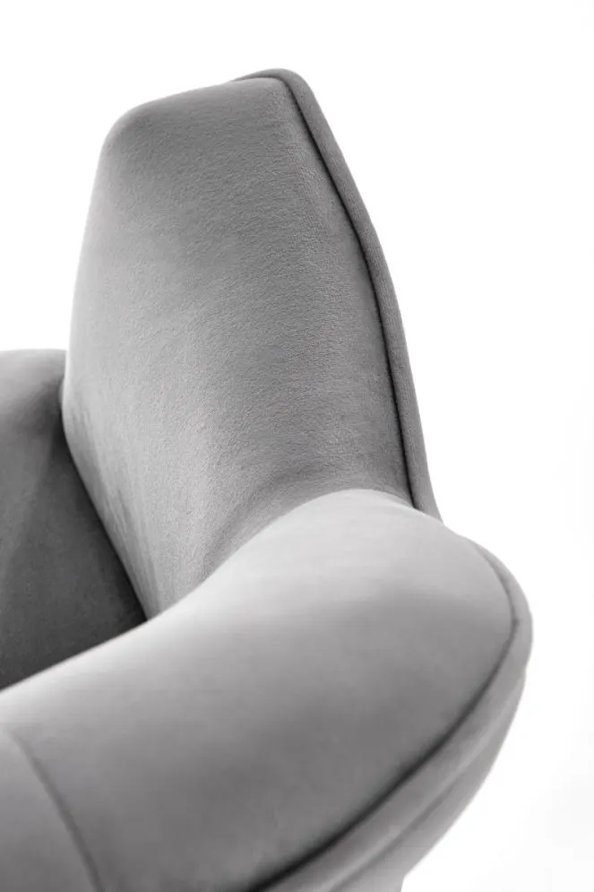 Krzesło tapicerowane K468 VELVET szare z przeszyciami na oparciu | MIRAT. w stylu GLAMOUR kolekcja