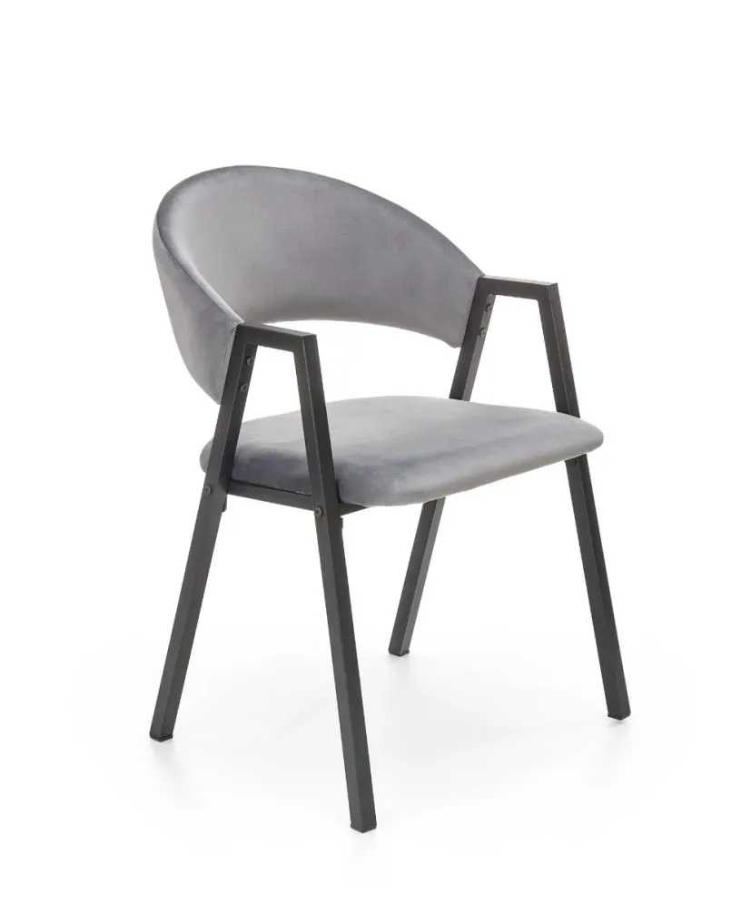 Krzesło tapicerowane K473 VELVET szare HALMAR | MIRAT. w stylu GLAMOUR, VINTAGE kolekcja