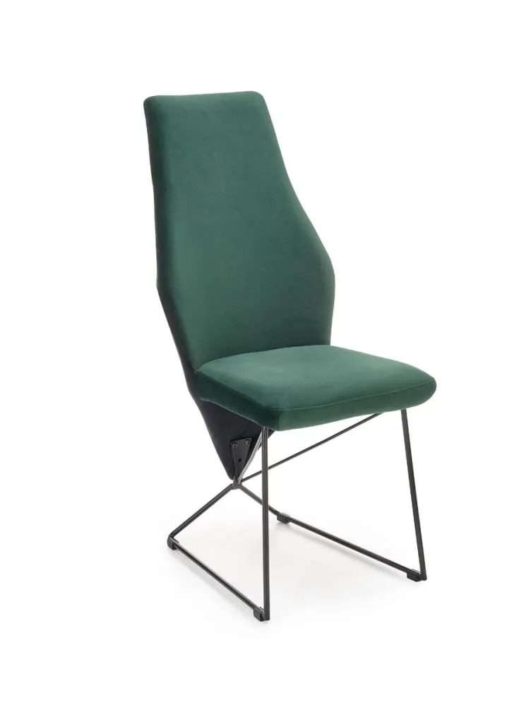 Krzesło K485 VELVET ciemnozielone na metalowych nogach | MIRAT. w stylu LOFT kolekcja