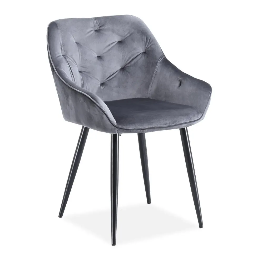 Krzesło K487 VELVET szare na metalowych nogach | MIRAT. styl GLAMOUR