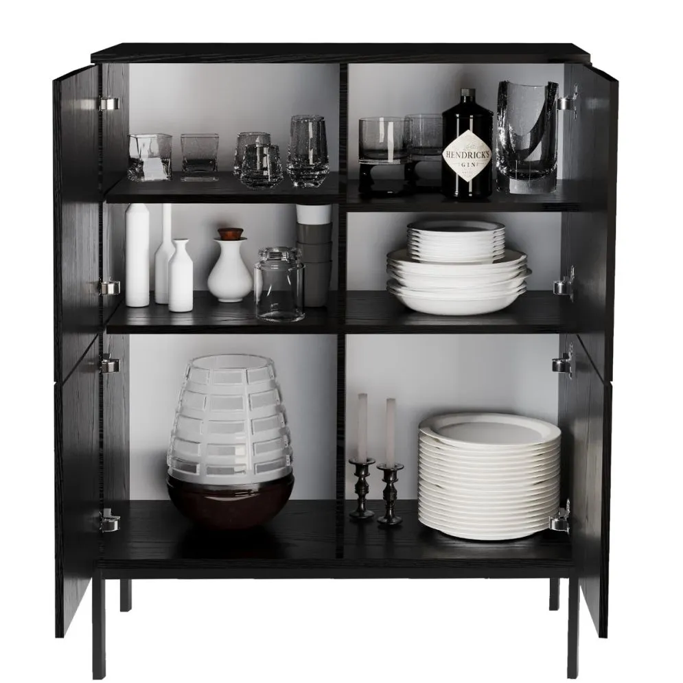 Komoda wysoka KRON 4D 100cm czarny dąb loftowa I sklep meblowy MIRAT. styl LOFT kolekcja KRON