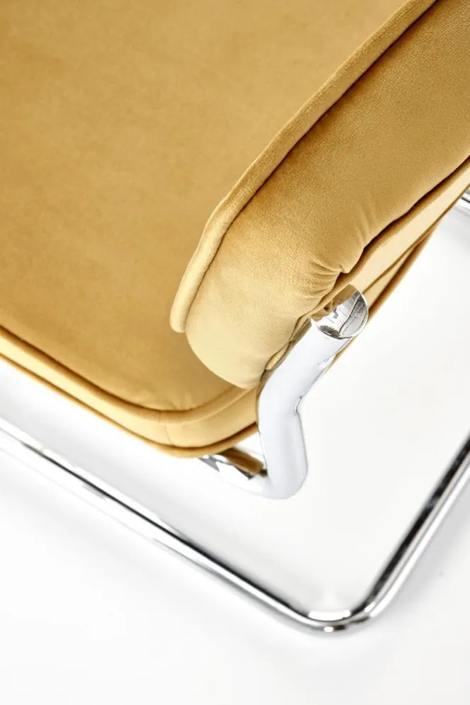 Krzesło K510 VELVET musztardowe w stylu retro I sklep meblowy MIRAT.