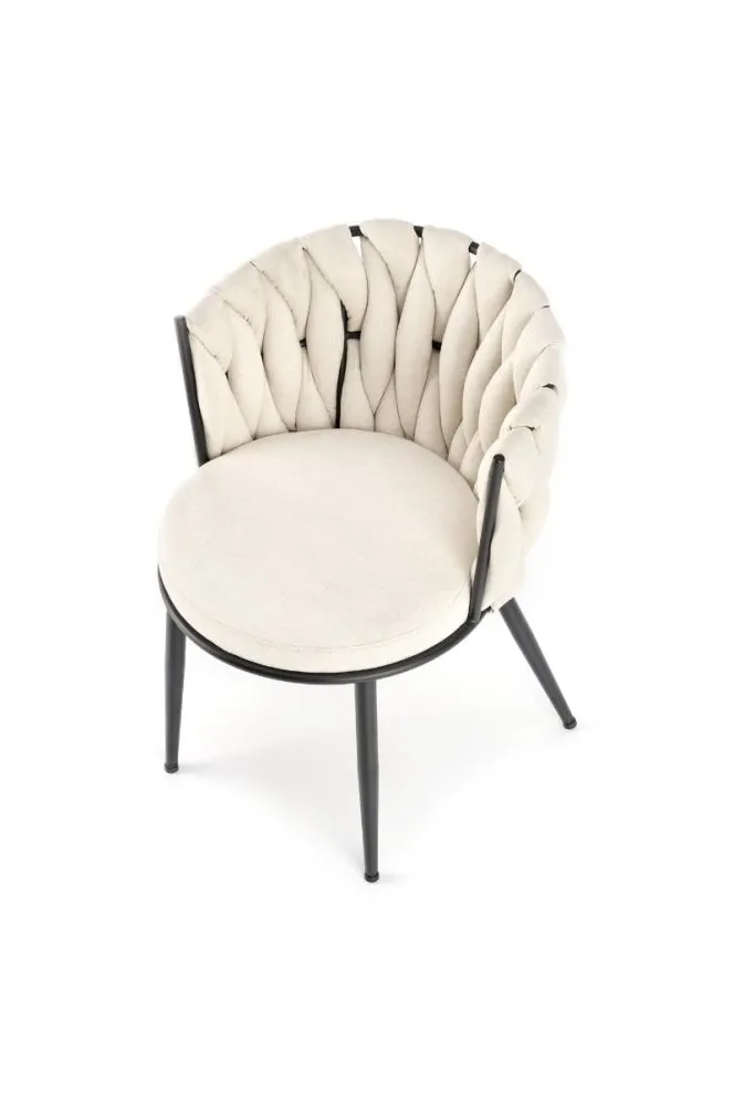 Krzesło K516 beżowe na czarnych nogach I sklep meblowy MIRAT.