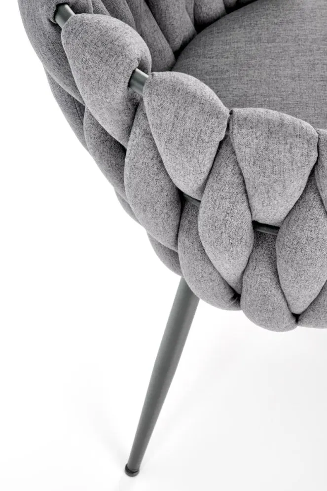 Krzesło K516 szare z plecionym oparciem I sklep meblowy MIRAT.