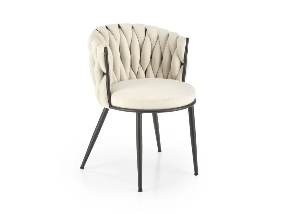 Krzesło K516 beżowe na czarnych nogach I sklep meblowy MIRAT.