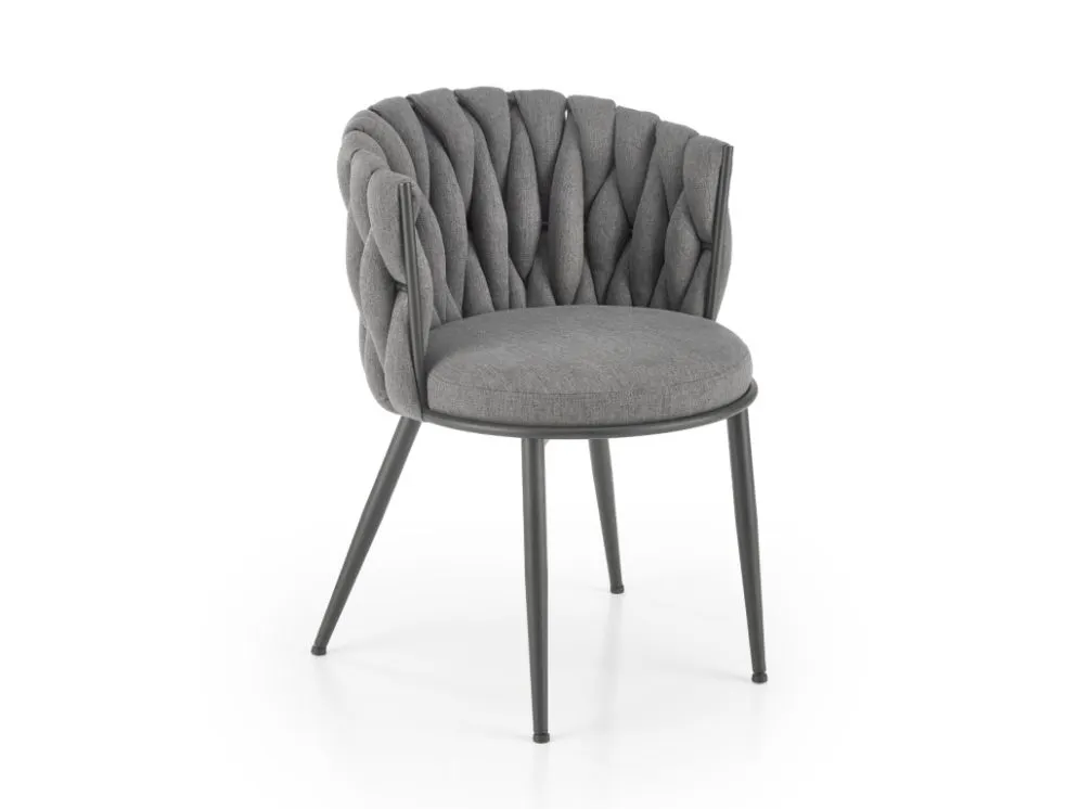 Krzesło K516 szare z plecionym oparciem I sklep meblowy MIRAT.