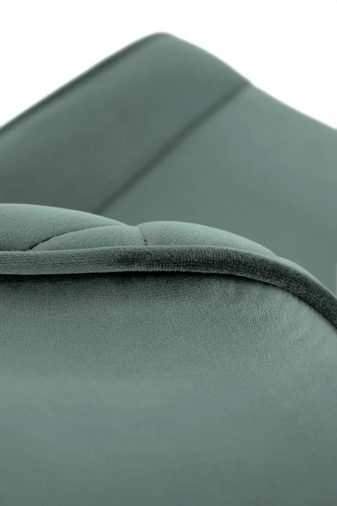 Krzesło K520 VELVET zielone z przeszyciami I sklep meblowy MIRAT.