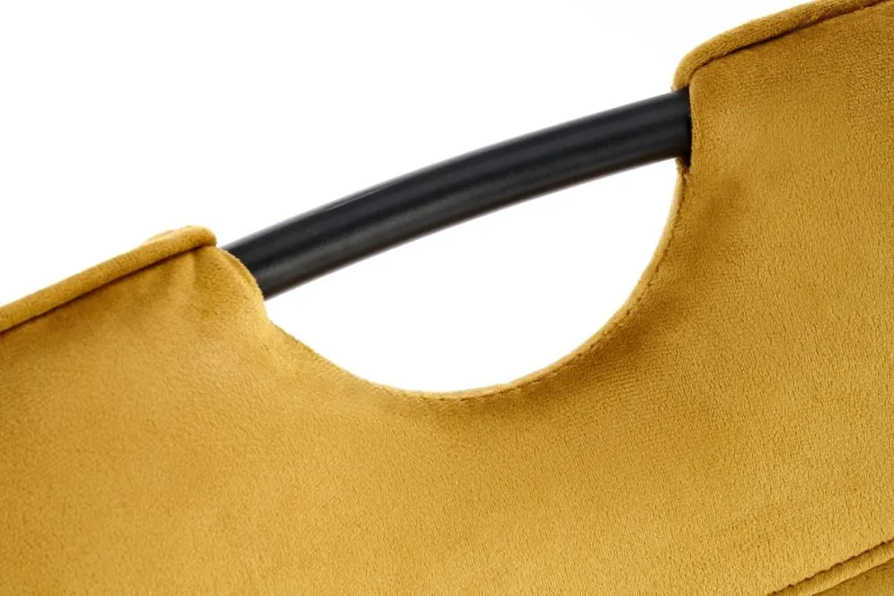 Krzesło K521 VELVET musztardowe na czarnych nogach I sklep meblowy MIRAT.