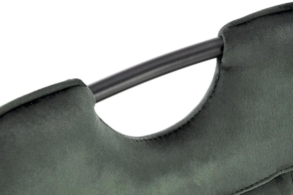 Krzesło 521 VELVET zielone z przeszyciami na oparciu  I sklep meblowy MIRAT.