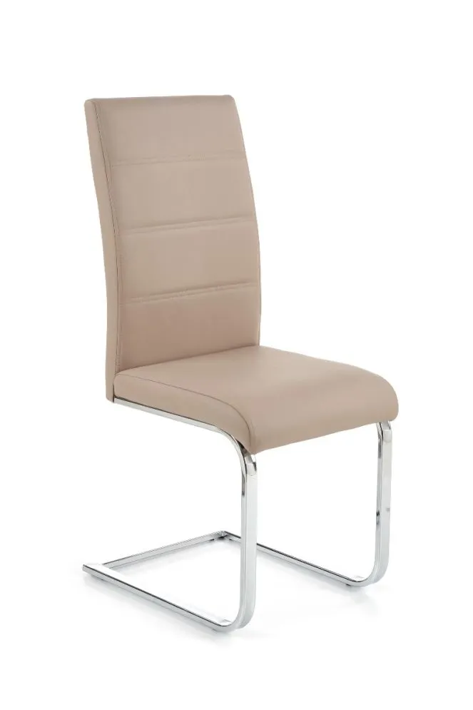 Krzesło K85 cappuccino tapicerowane na płozie | MIRAT.