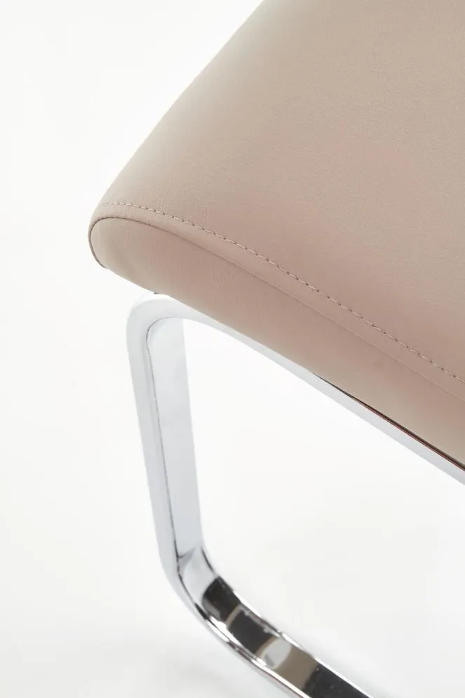 Krzesło K85 cappuccino tapicerowane na płozie | MIRAT.