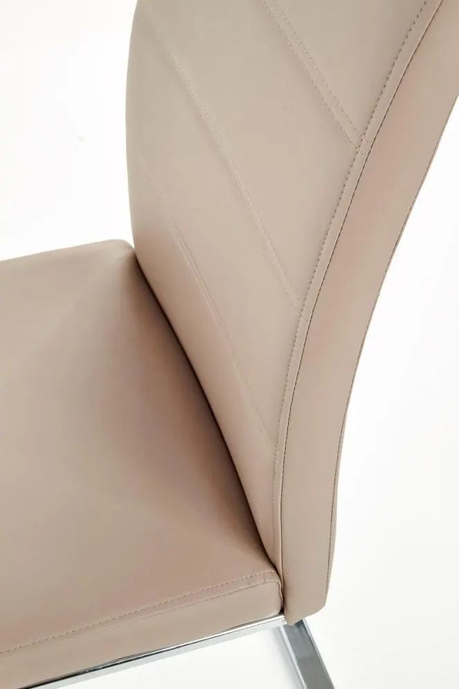 Krzesło K85 cappuccino tapicerowane na płozie | MIRAT.