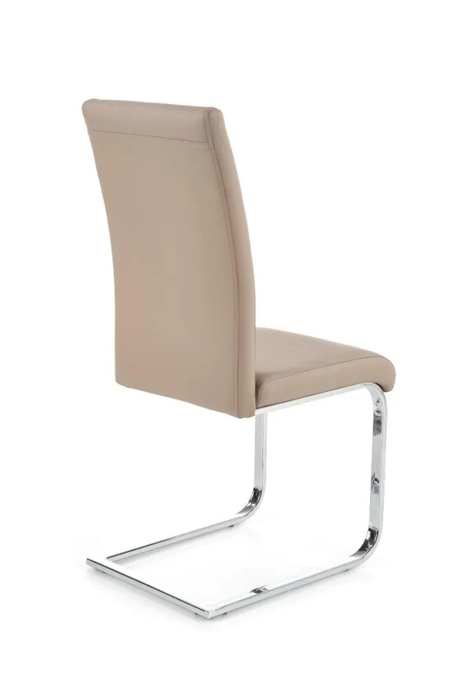 Krzesło K85 cappuccino tapicerowane na płozie | MIRAT.