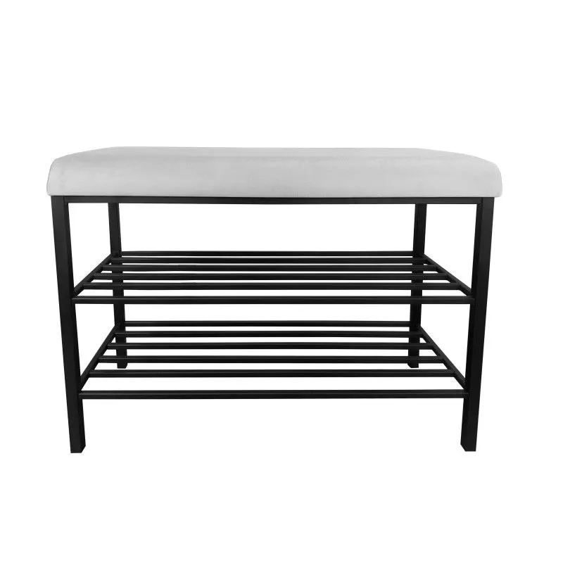 Stojak na buty z siedziskiem GAJA MG39 czarny/jasnoszary metalowy I sklep meblowy MIRAT. styl LOFT