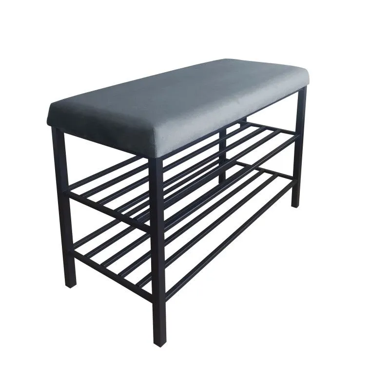 Stojak na buty z siedziskiem GAJA BL06 czarny/szary błękit do przedpokoju I sklep meblowy MIRAT. styl LOFT