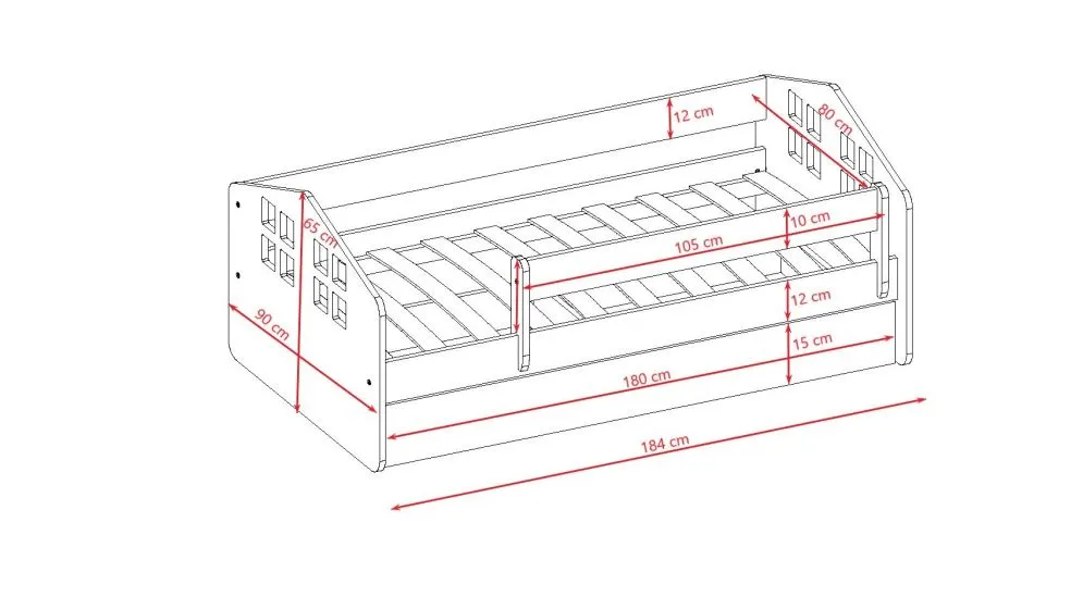 Łóżko dziecięce KACPER białe ze stelażem polskiej produkcji | MIRAT.