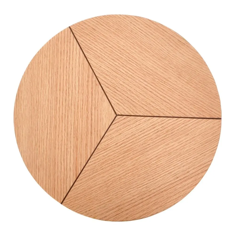 Stolik kawowy KARIDA S 45x45 dąb/czarny na metalowych nogach w stylu loft | MIRAT. styl LOFT