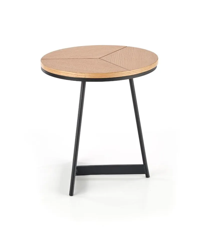 Stolik kawowy KARIDA S 45x45 dąb/czarny na metalowych nogach w stylu loft | MIRAT. styl LOFT