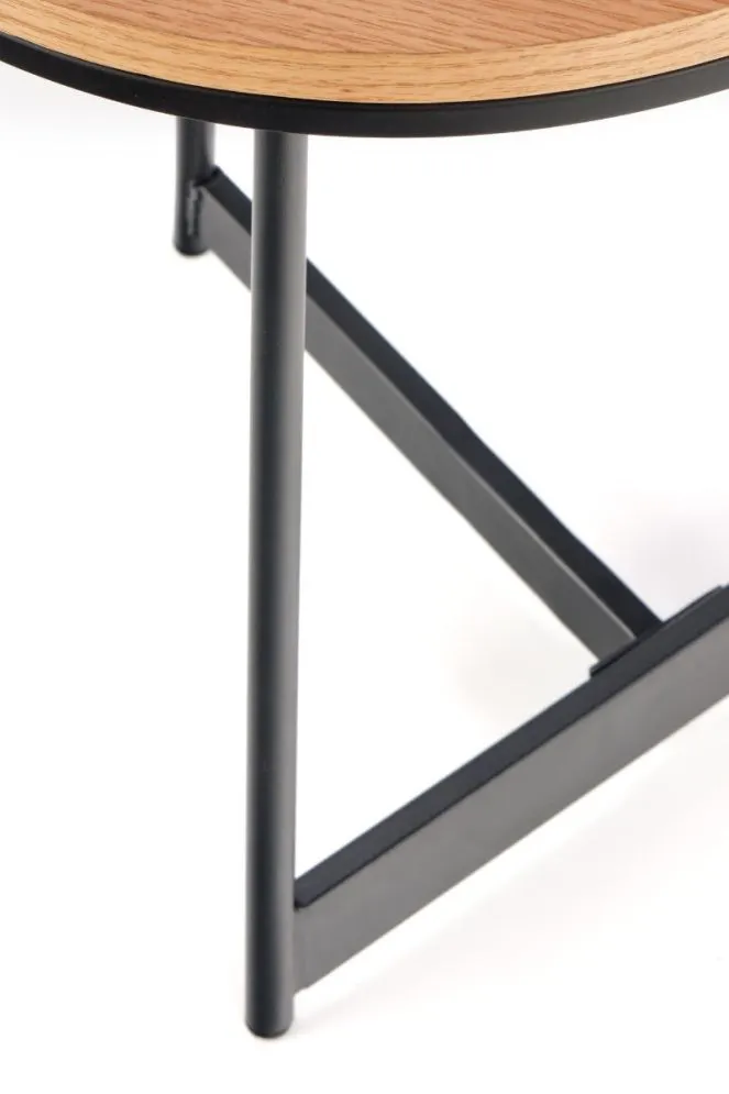 Stolik kawowy KARIDA S 45x45 dąb/czarny na metalowych nogach w stylu loft | MIRAT. styl LOFT