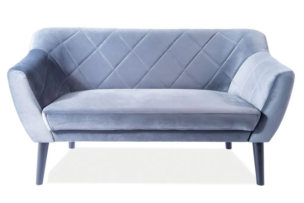 Sofa KARO 2 VELVET szara dwuosobowa na drewnianych nogach | MIRAT. w stylu GLAMOUR kolekcja
