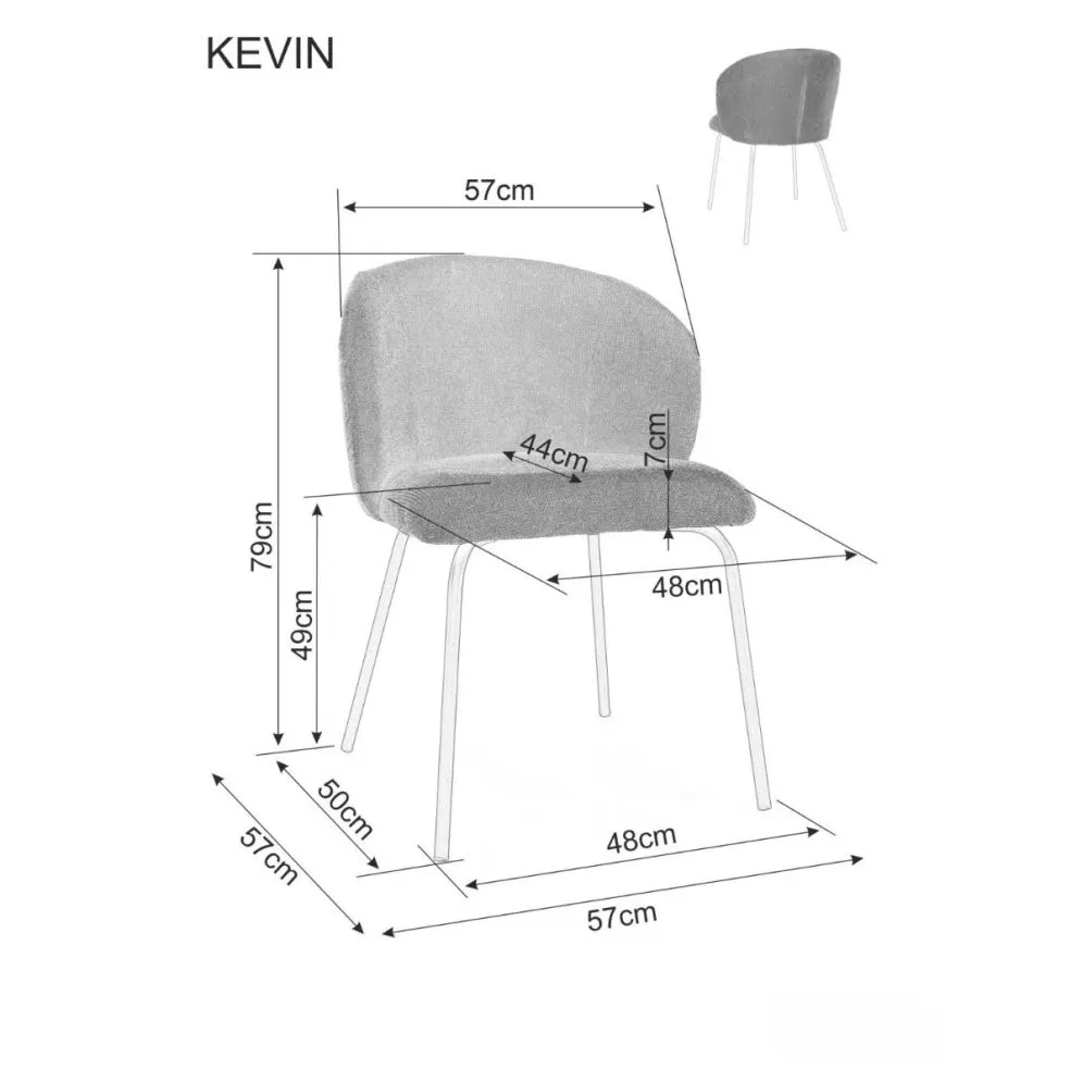Krzesło tapicerowane KEVIN VARDO curry na metalowych nogach I sklep meblowy MIRAT. styl LOFT