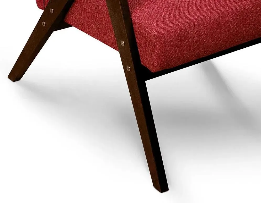 Fotel NASET bordowy/orzech I sklep meblowy MIRAT. styl VINTAGE