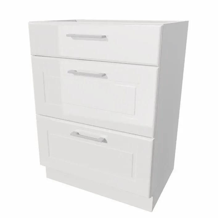 Szafka kuchenna stojąca 60 NATALIA D60S/3 biała połysk firmy Stolkar | MIRAT.  kolekcja NATALIA