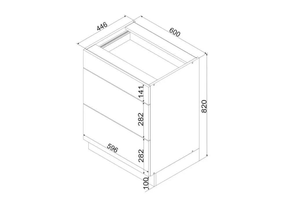 Szafka kuchenna stojąca 60 NATALIA D60S/3 jasnoszara mat firmy Stolkar | MIRAT.  kolekcja NATALIA