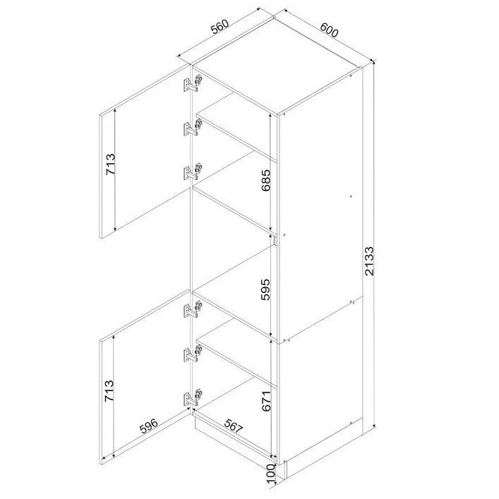 Szafka pod piekarnik 60 NATALIA D60PK/2133 P/L biała wysoka | MIRAT.  kolekcja NATALIA