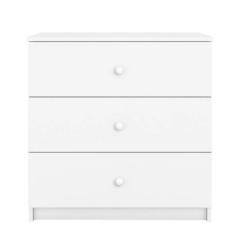 Komoda BABY DREAMS biała trzyszufladowa do pokoju dziecięcego | MIRAT. kolekcja BABY DREAMS