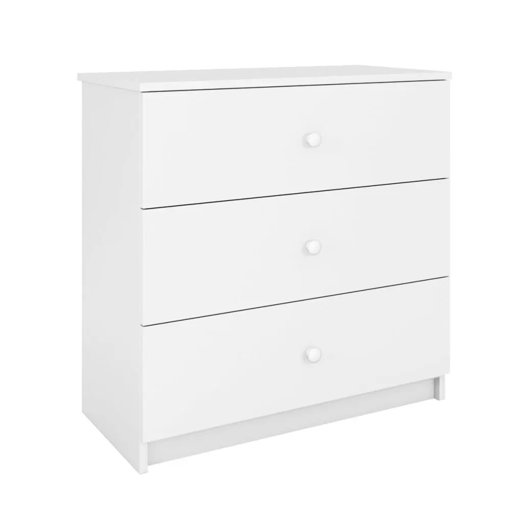 Komoda BABY DREAMS biała trzyszufladowa do pokoju dziecięcego | MIRAT. kolekcja BABY DREAMS