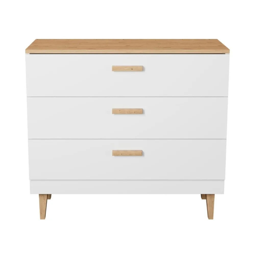 Komoda DENVER biała/hikora z szufladami I sklep meblowy MIRAT. styl SKANDYNAWSKI kolekcja DENVER