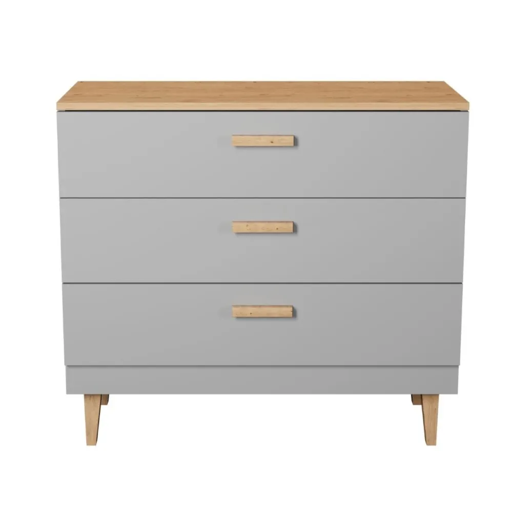 Komoda DENVER szara/hikora pojemna polska I sklep meblowy MIRAT. styl SKANDYNAWSKI kolekcja DENVER