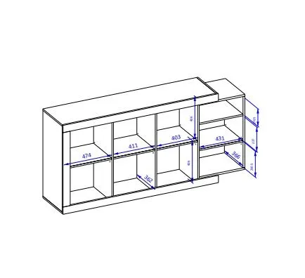 Komoda SINTRA 3D 180cm dąb samdal/biały połysk do sypialni I sklep meblowy MIRAT. styl SKANDYNAWSKI kolekcja SINTRA