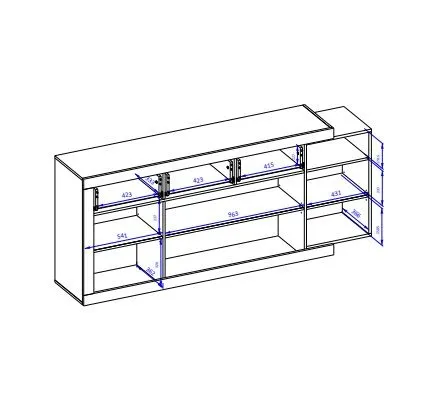 Komoda SINTRA 3D3S 200cm dąb samdal/biały połysk trzydrzwiowa I sklep meblowy MIRAT. styl SKANDYNAWSKI kolekcja SINTRA