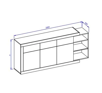 Komoda SINTRA 3D3S 200cm dąb samdal/biały połysk trzydrzwiowa I sklep meblowy MIRAT. styl SKANDYNAWSKI kolekcja SINTRA