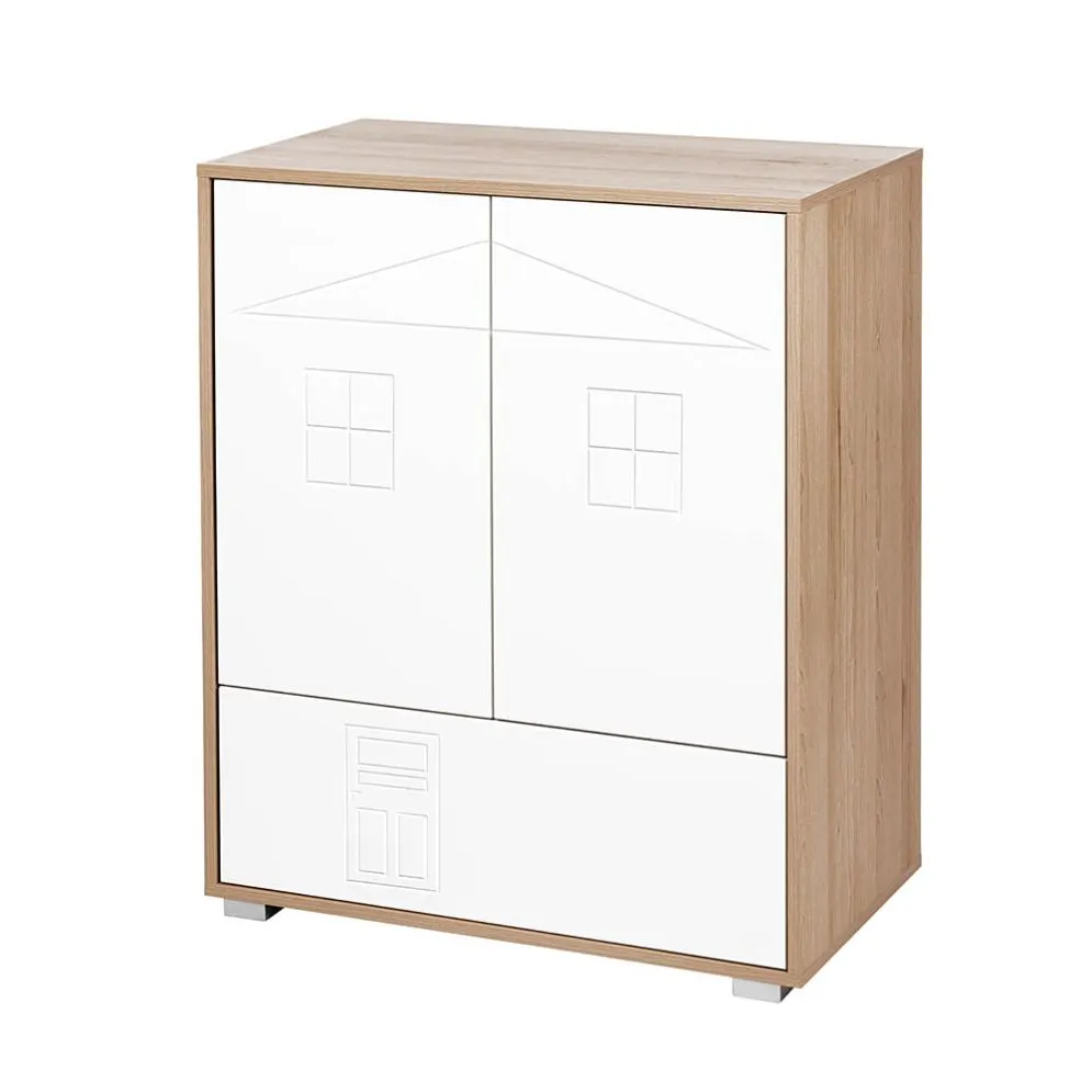 Komoda dla dzieci IDA biała/buk z systemem push-to-open I sklep meblowy MIRAT.  kolekcja IDA