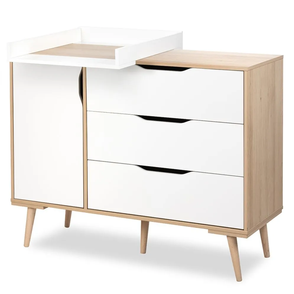 Komoda dla dzieci SOFIE biała/buk w stylu skandynawskim I sklep meblowy MIRAT. styl SKANDYNAWSKI kolekcja SOFIE