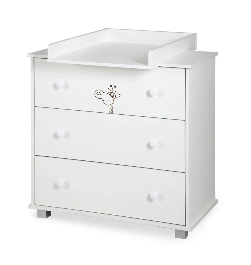 Komoda dla dzieci SAFARI ŻYFARKA biała z przewijakiem polskiej produkcji I sklep meblowy MIRAT. styl SKANDYNAWSKI kolekcja SAFARI ŻYRAFKA