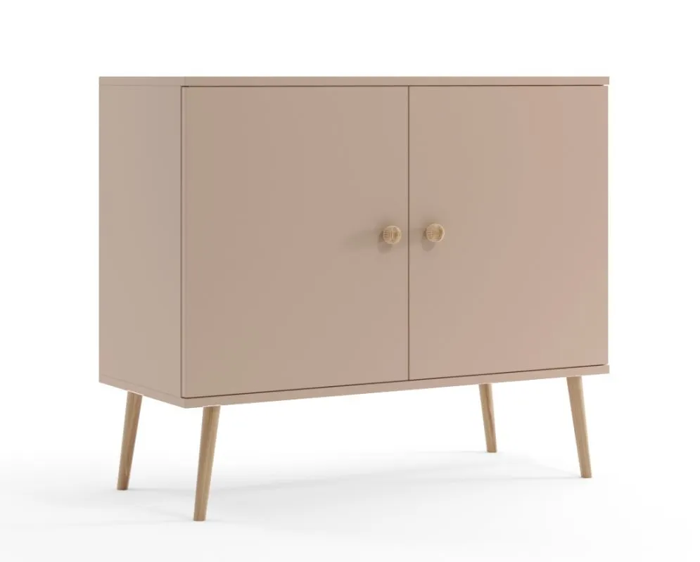 Komoda LEBEL dąb craft złoty na drewnianych nogach | MIRAT. w stylu SKANDYNAWSKI kolekcja LEBEL