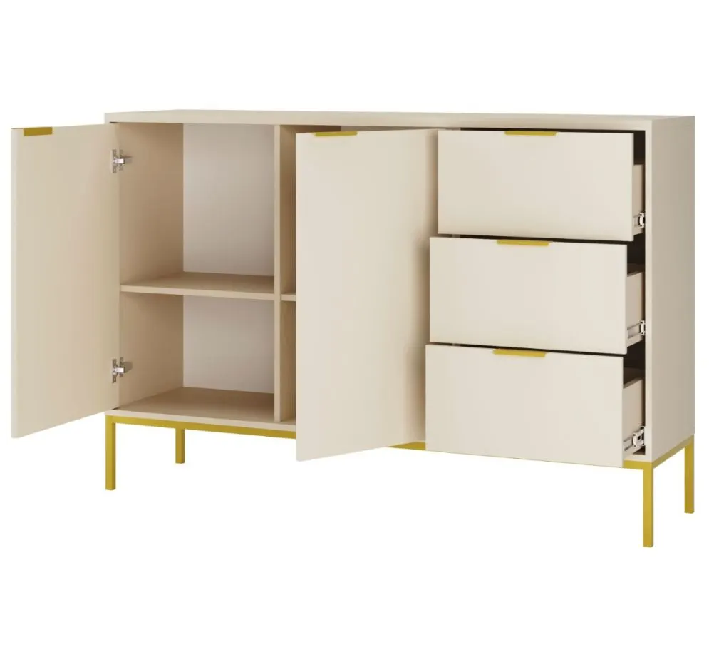 Komoda AUSTIN 150 kaszmir/złota polskiej produkcji I sklep meblowy MIRAT. styl GLAMOUR