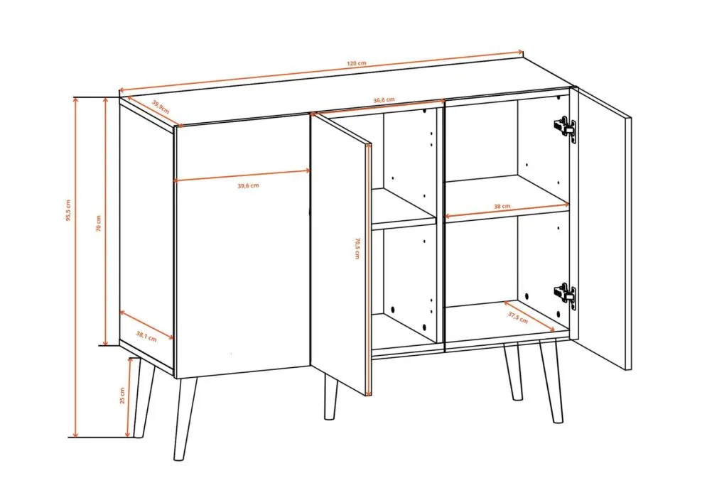Komoda TORONTO dąb artisan/czarna w stylu loft I sklep meblowy MIRAT. styl SKANDYNAWSKI kolekcja TORONTO