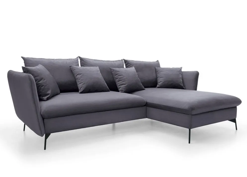 Narożnik z funkcją spania LINDA VELVET grafitowy prawy I sklep meblowy MIRAT.