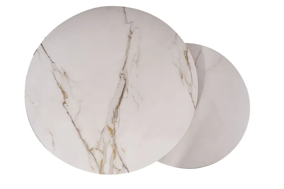 Zestaw 2 ceramicznych ław KORA D biały lakier I sklep meblowy MIRAT. styl LOFT