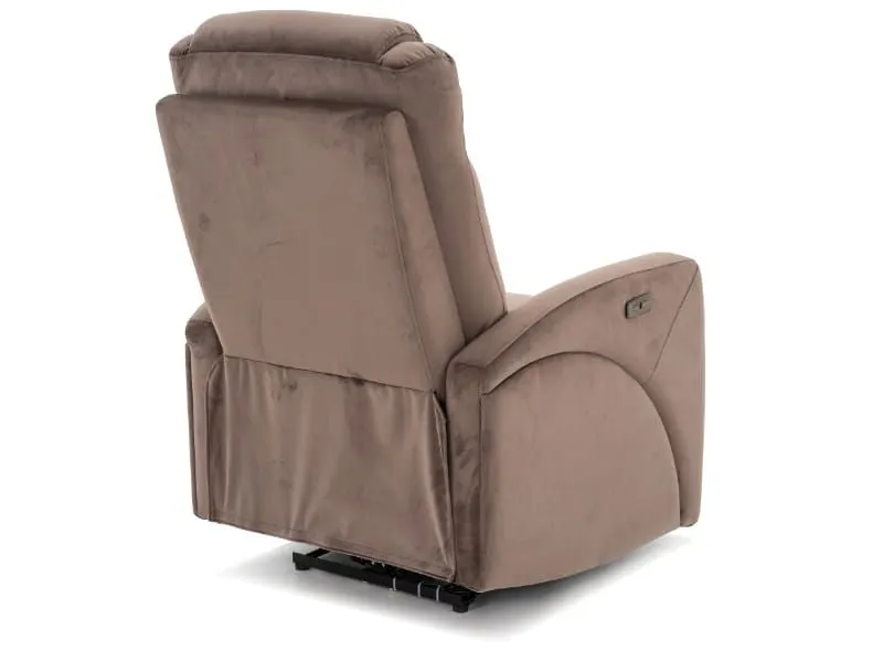 Fotel relaksacyjny Kronos Velvet cappuccino z portem USB | MIRAT