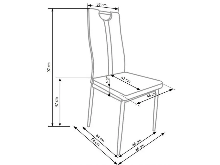 Krzesło K202 kremowe na metalowych nogach | MIRAT.