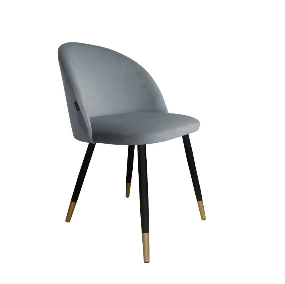 Krzesło CLAUDINE 1 VELVET GOLD szare w stylu glamour | MIRAT. w stylu GLAMOUR kolekcja