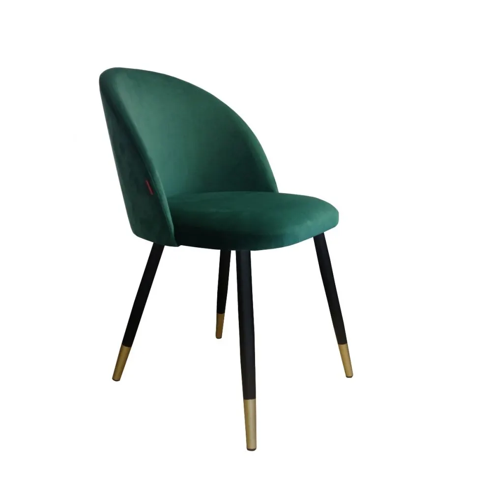 Krzesło CLAUDINE 1 VELVET GOLD zielone z czterema nogami | MIRAT. w stylu GLAMOUR kolekcja