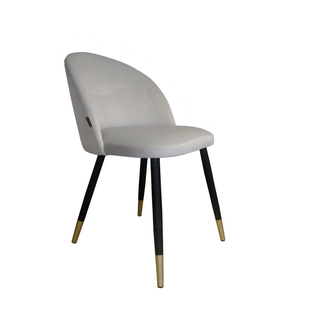 Krzesło CLAUDINE 1 VELVET GOLD jasno szare nowoczesne | MIRAT. w stylu GLAMOUR kolekcja