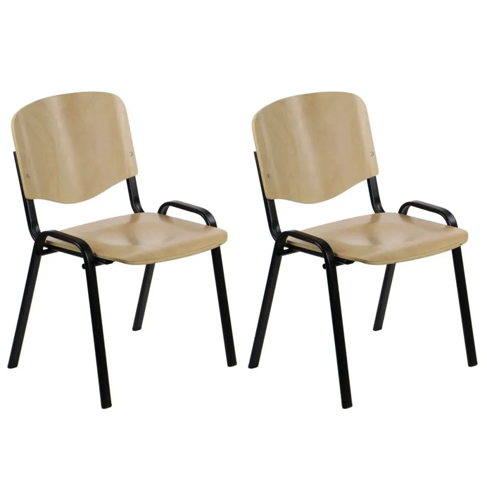 Zestaw krzeseł ze sklejki TDC-07 2 szt. buk/czarne biurowe I sklep meblowy MIRAT.